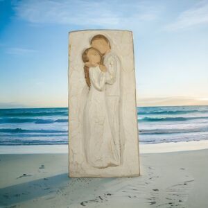 VTG Willow Tree Susan Lordi In Love's Embrace Couple Ceramic Wall Plaque 5.75"